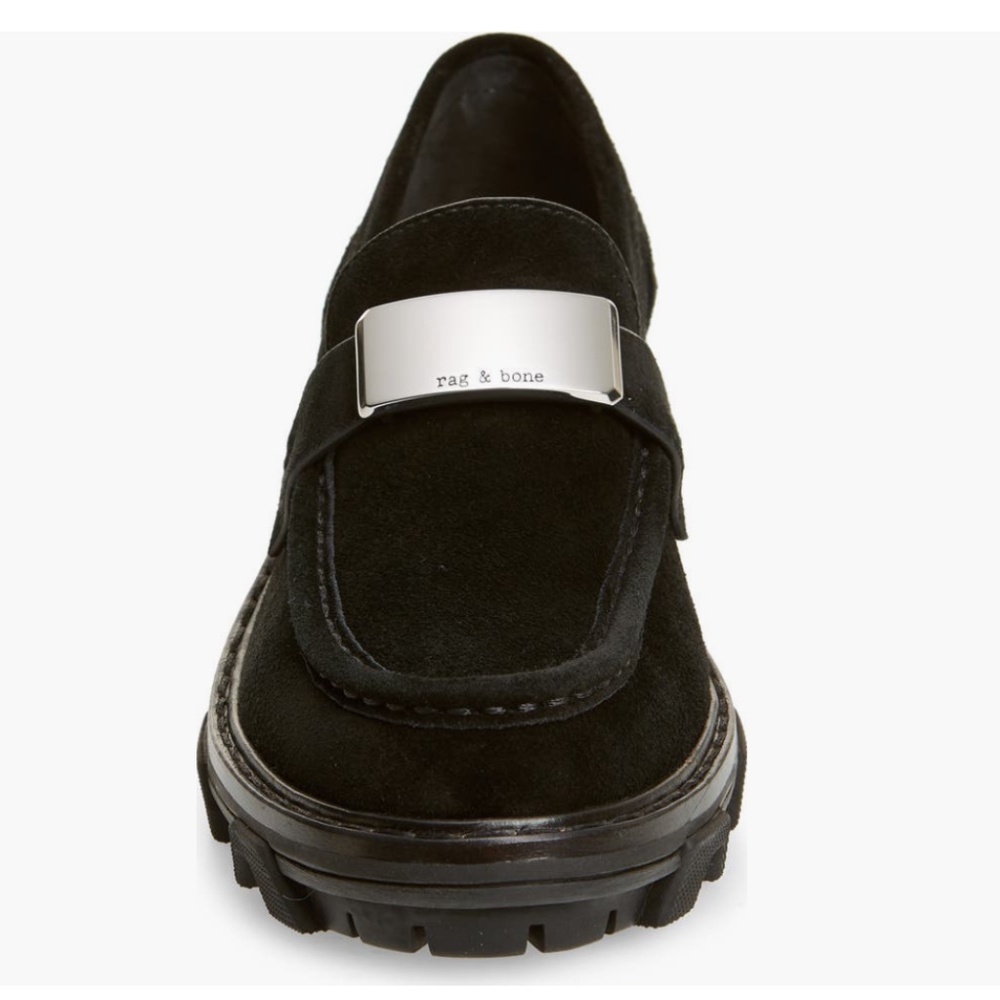 RAG & BONE  Shiloh 2.0 Loafers Lug Sole Black Suede